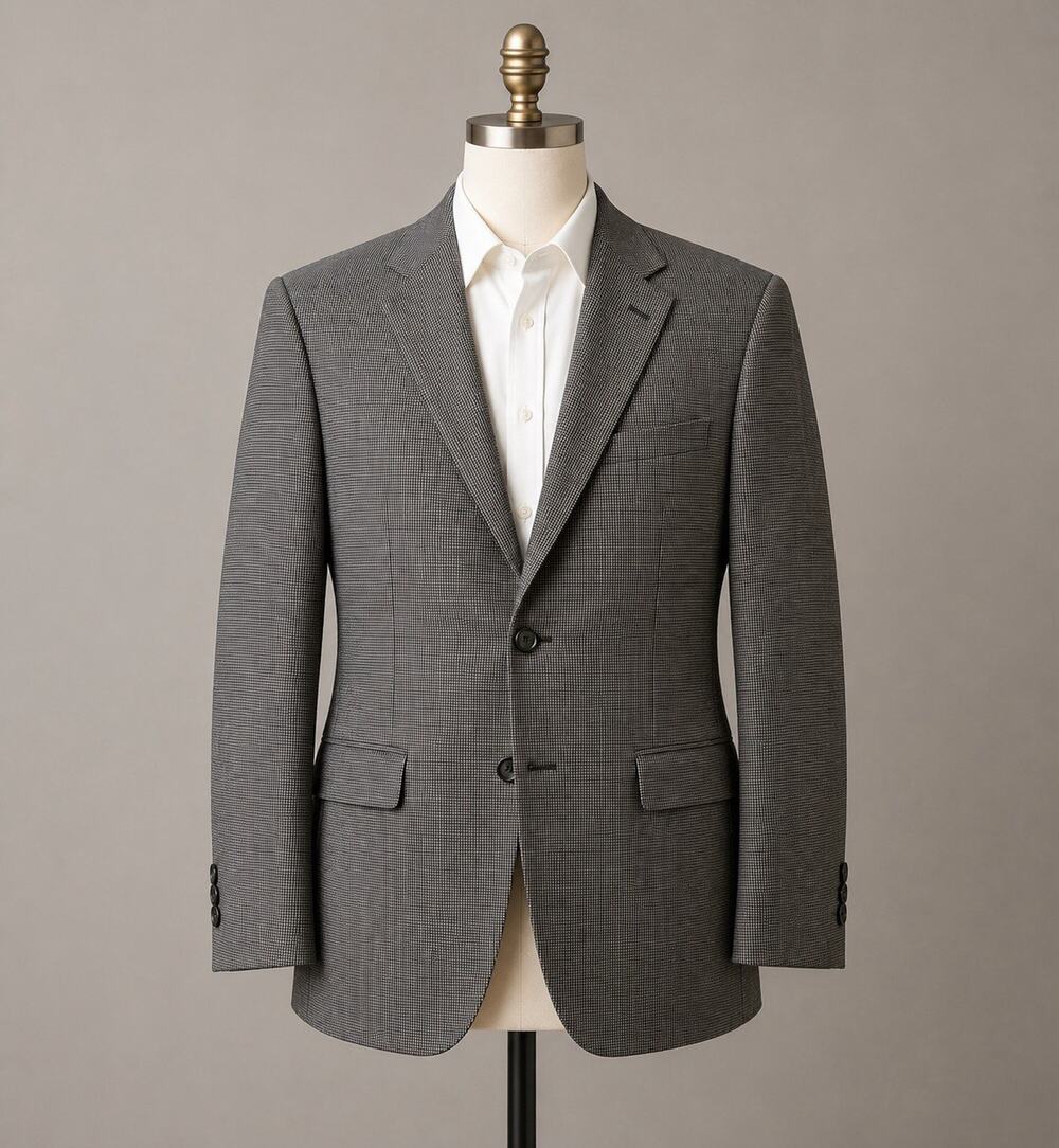 Vintage Lauren Ralph Lauren Men's 40R Houndstooth Tweed Blazer Made Canada